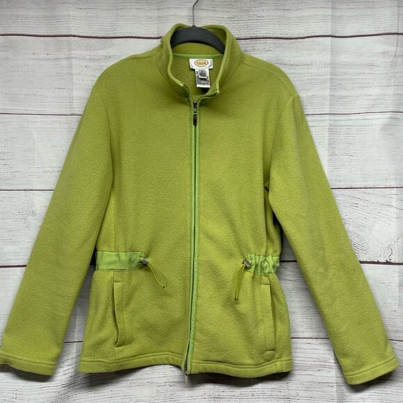 Talbots Green Zip Front Fleece Jacket Size M - Picture 1 of 10